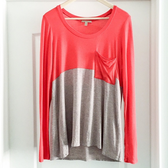 Anthropologie Tops - Anthropologie Bordeaux colorblock tee